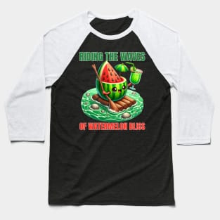 Watermelon Surf - Riding the Waves of Watermelon Bliss Shirt Baseball T-Shirt